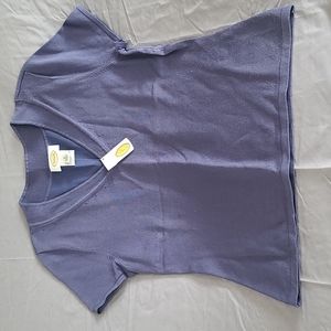 Talbots short sleeve Blue Silk Sweater V-neck sz Small NWT